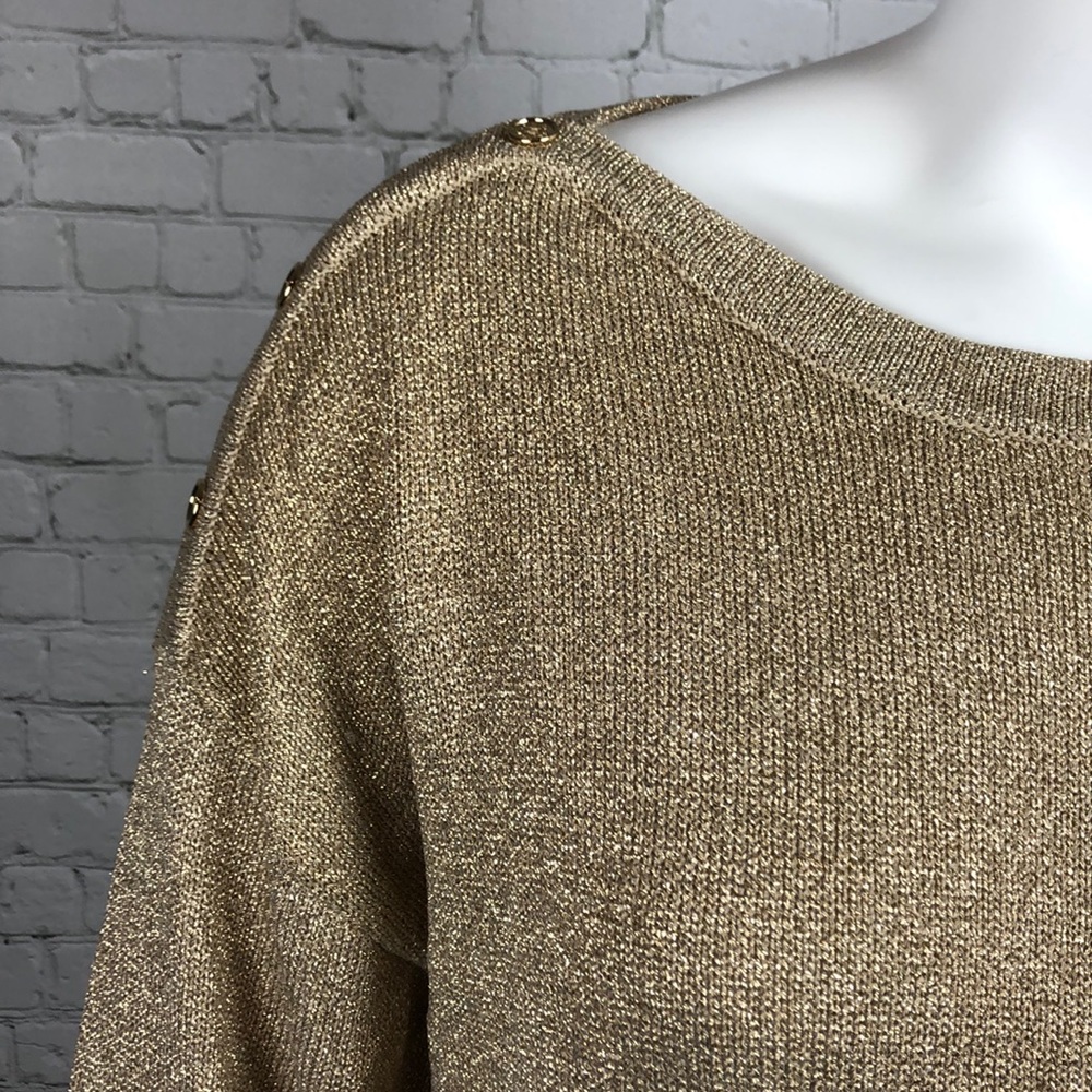 Calvin Klein Gold Metallic Sweater Size X-Large - Picture 5 of 6